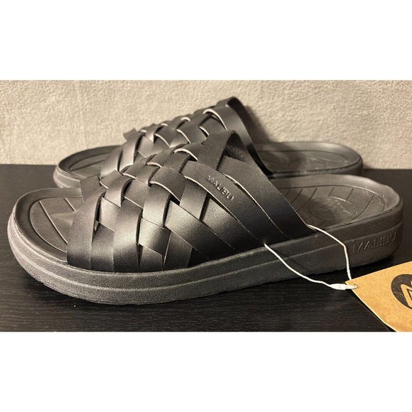 MALIBU SANDALS Zuma EVO Vegan Leather Black Men's Size 13 Sandals - Picture 4 of 9